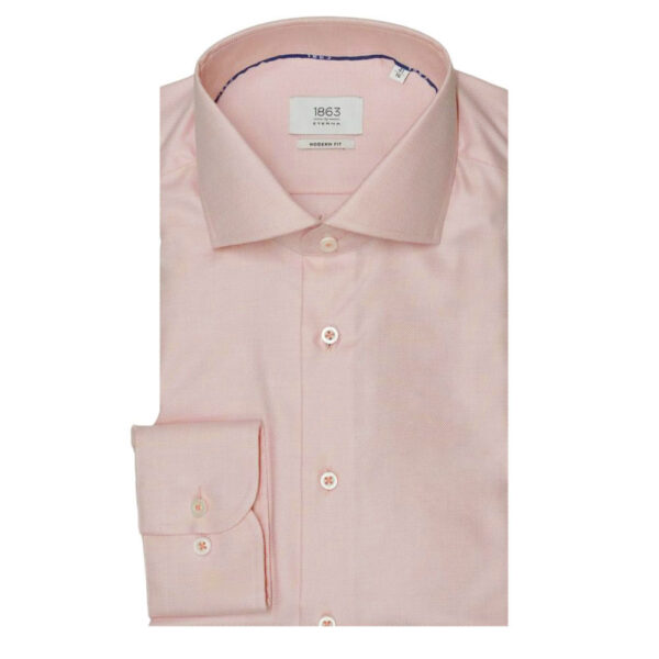 Eterna Pink Shirt Textured Fabric