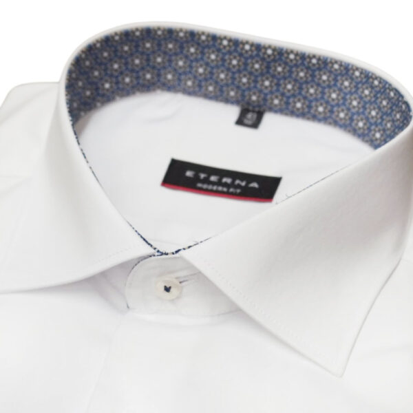 Eterna white short sleeve shirt collar