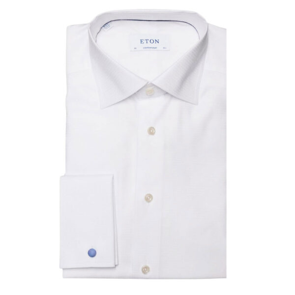 Eton Contemporary Fit Dobby White Shirt with French Cuff