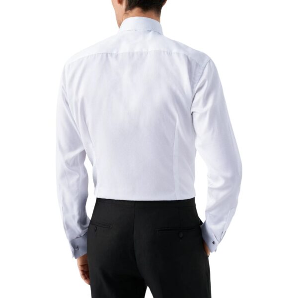 Eton Dobby White Tuxedo Shirt with French Cuff Back