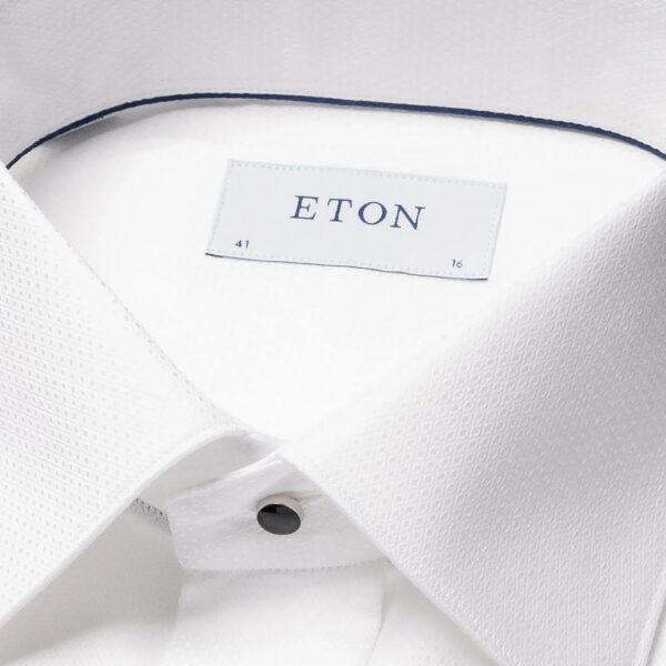 Eton Dobby White Tuxedo Shirt with French Cuff Collar