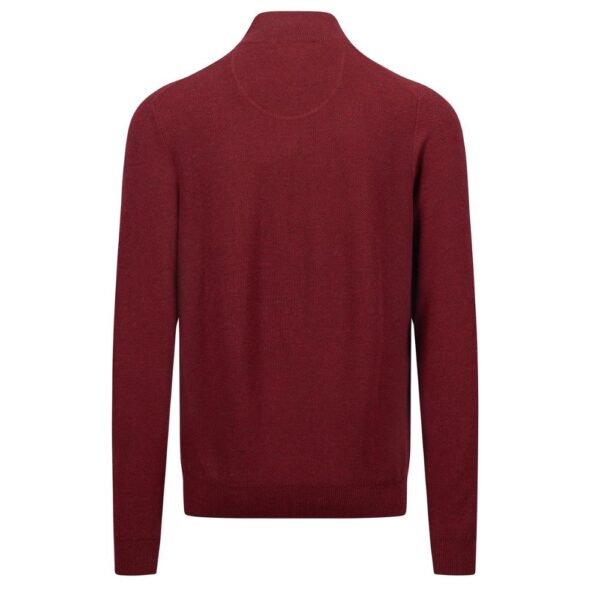 FYNCH HATTON Cotton Burgundy Half Zip Jumper back