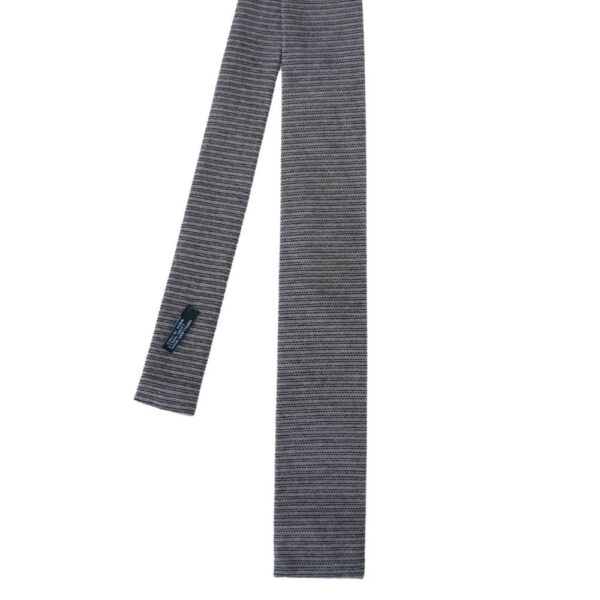 Fumagalli Grey Knitted Wool Square Tie 2