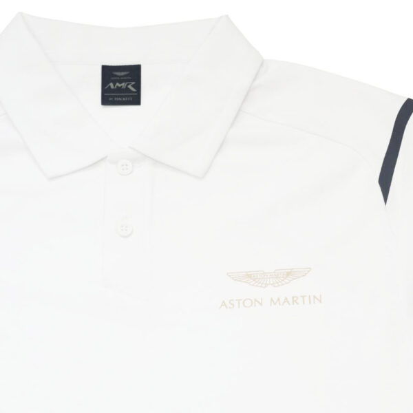 Hackett AMR White Polo Shirt closeup