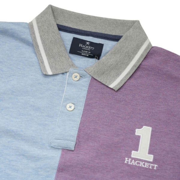 Hackett Blue Purple Patch Polo Shirt detail