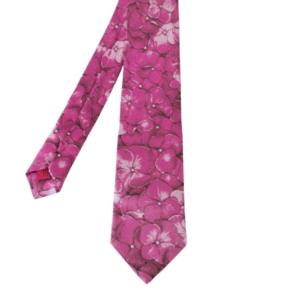 ROBERT CHARLES Pink Floral Pure Silk Tie