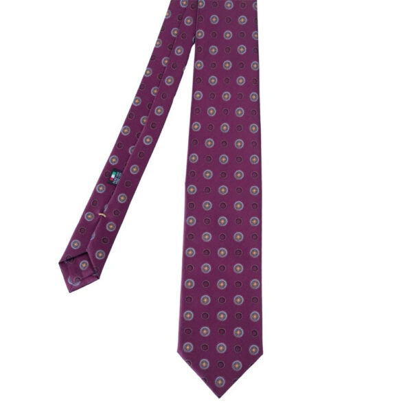 SILVIO FIORELLO Purple Floral Pattern Silk Tie 2