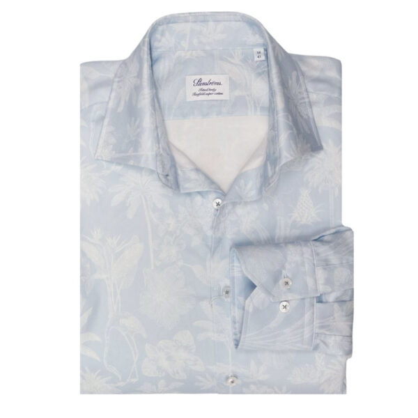 Stenstroms Light Blue Shirt Floral Pattern