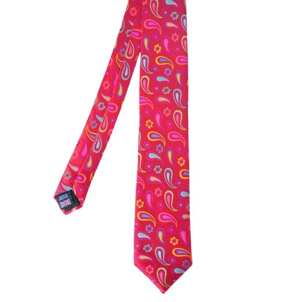 VAN BUCK Red Paisley Pattern Tie 2