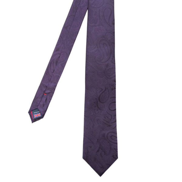 Van Buck Paisley Purple Tie Matching Pocket Square 2