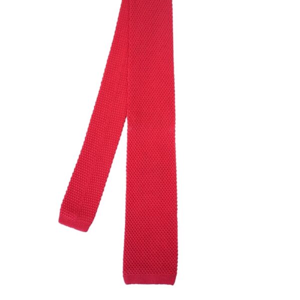 WARWICKS Pure Silk Red Knit Square Tie 2