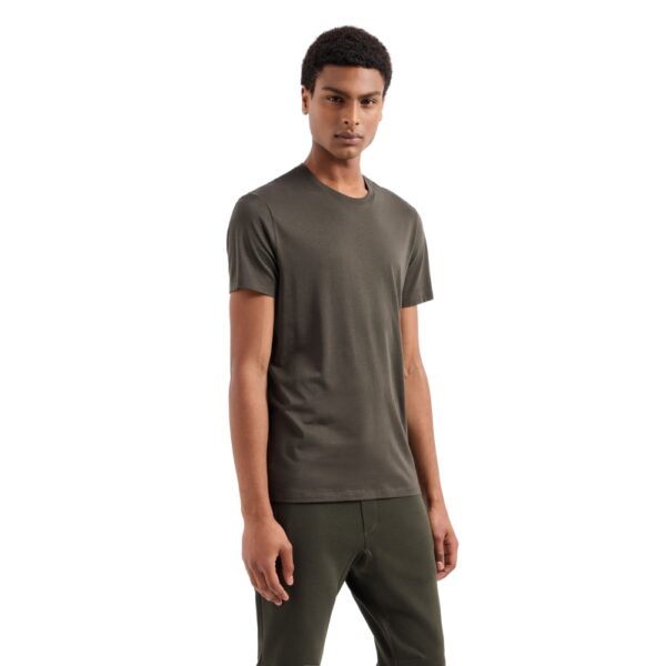 Armani Exchange Slim Fit Pima Cotton Olive T Shirt 2