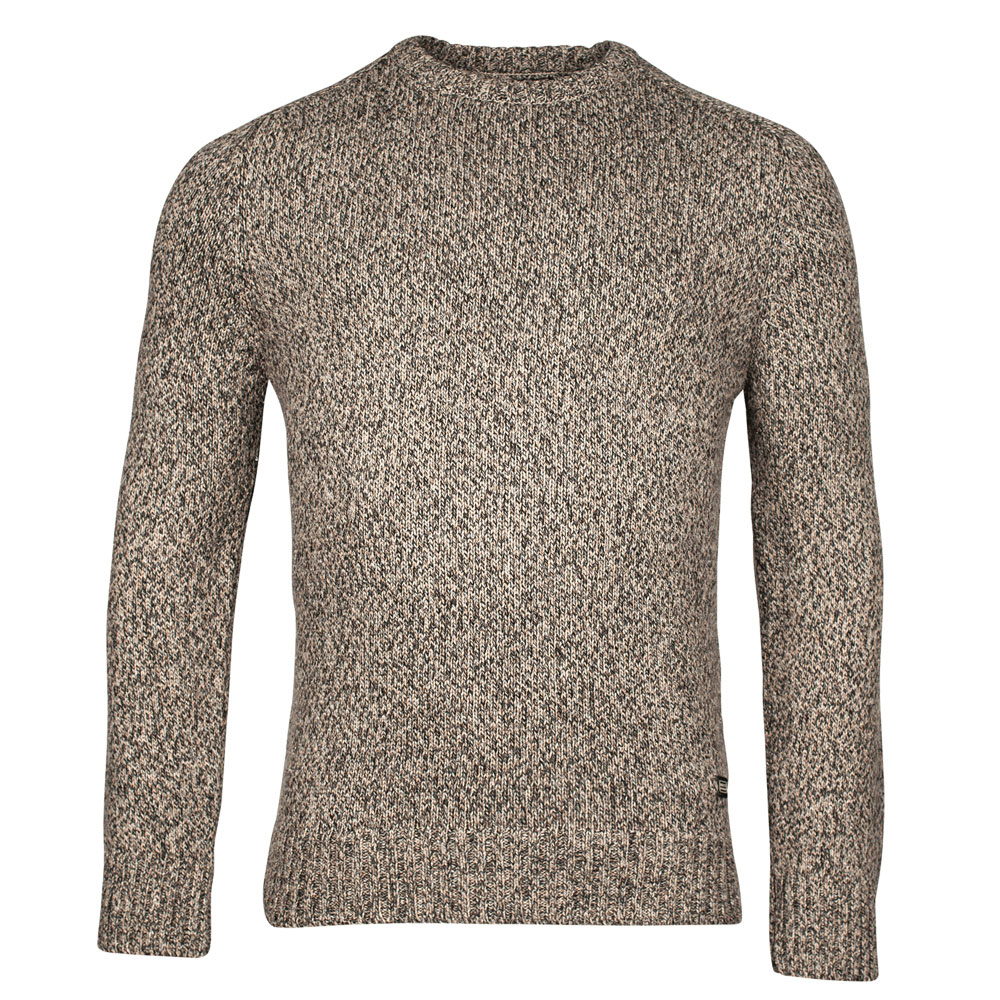 BAILEYS Single Knit Beige Melange Crew Neck Jumper