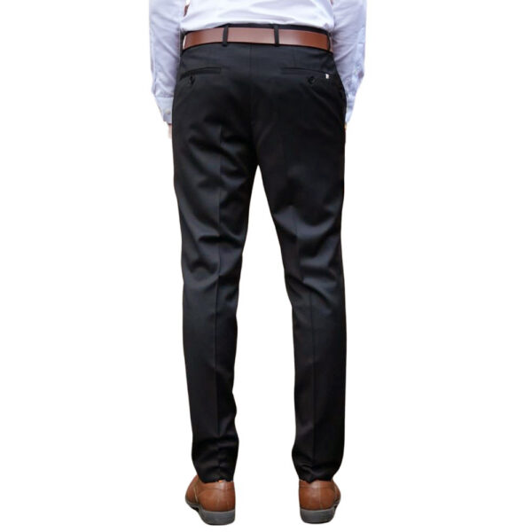 BOSS Genius Blue Slim Fit Trousers in Stretch Wool back 1