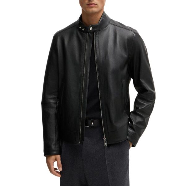 BOSS Regular fit Jacket in Grained Leather