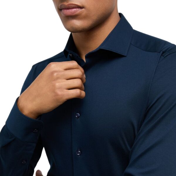 ETERNA Slim Fit 1863 Cotton Navy Super Stretch Shirt 4