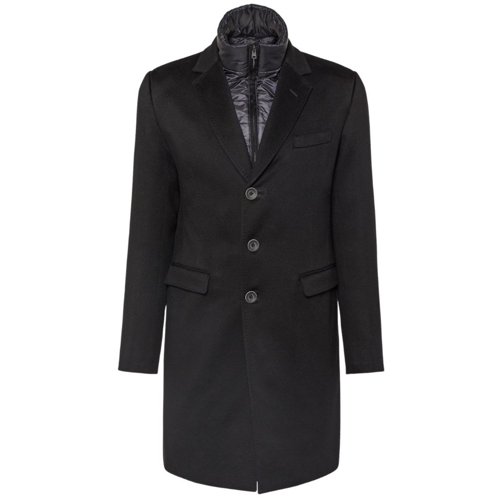 Herno Black 100 Cashmere Overcoat 1