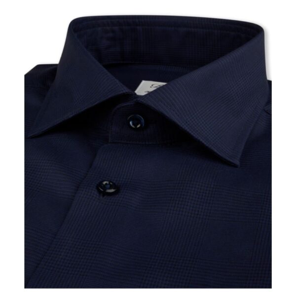 STENSTROMS Navy Checked Twill Shirt 1