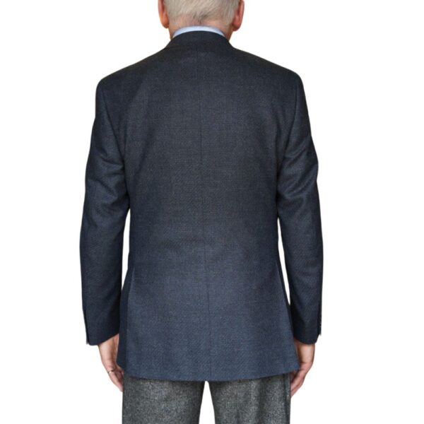 CANALI Navy Wool Basket Weave Jacket back