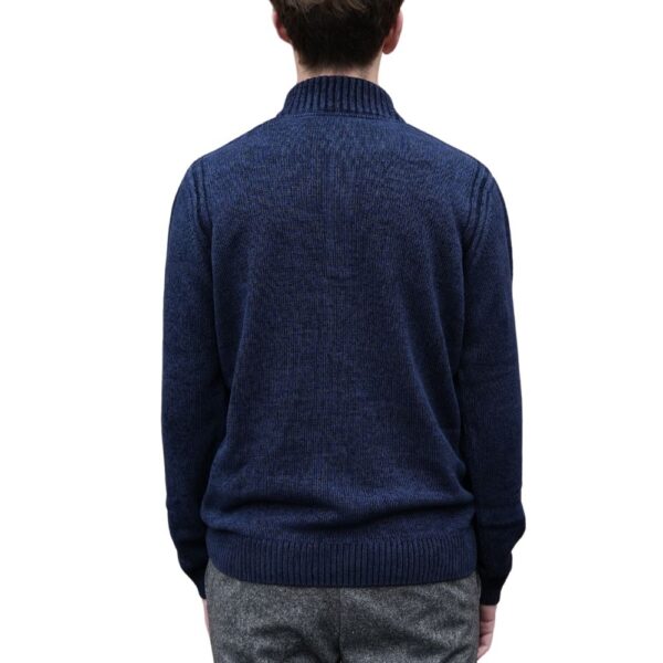 CODICE Chenille Cotton Blend Yarn Navy Button Neck Jumper 3