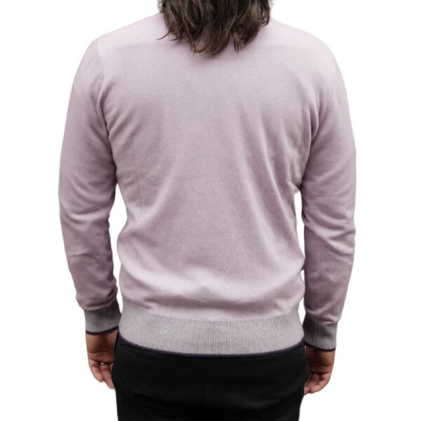 CODICE Wool Cashmere Soft Lilac Half Zip Sweater back