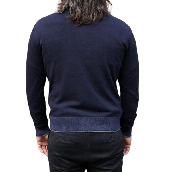 Codice Wool Cashmere Navy Half Zip Sweater back