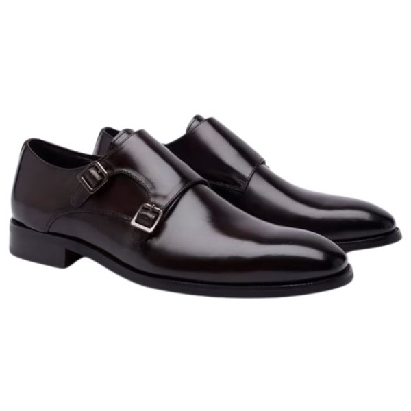 JOHN WHITE MONKTON BROWN DOUBLE BUCKLE SHOES 1